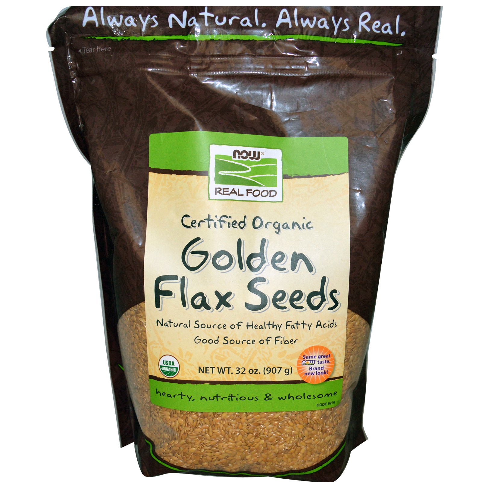 Golden Flax Seeds, Certified Organic - 16 oz.