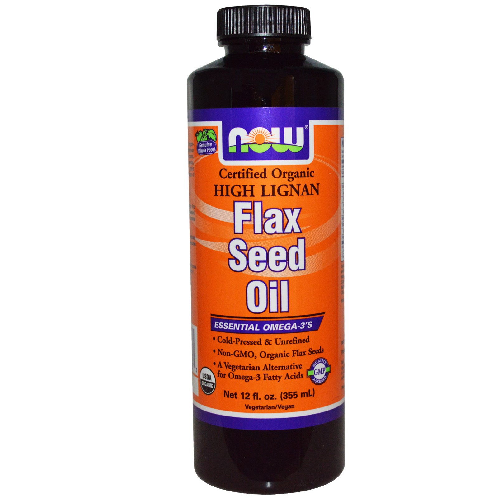 High Lignan Flax Seed Oil - 12 oz. - Organic, Non-GE