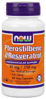 Pterostilbene &amp; Resveratrol 50 mg/250 mg - 60 Veg Capsules