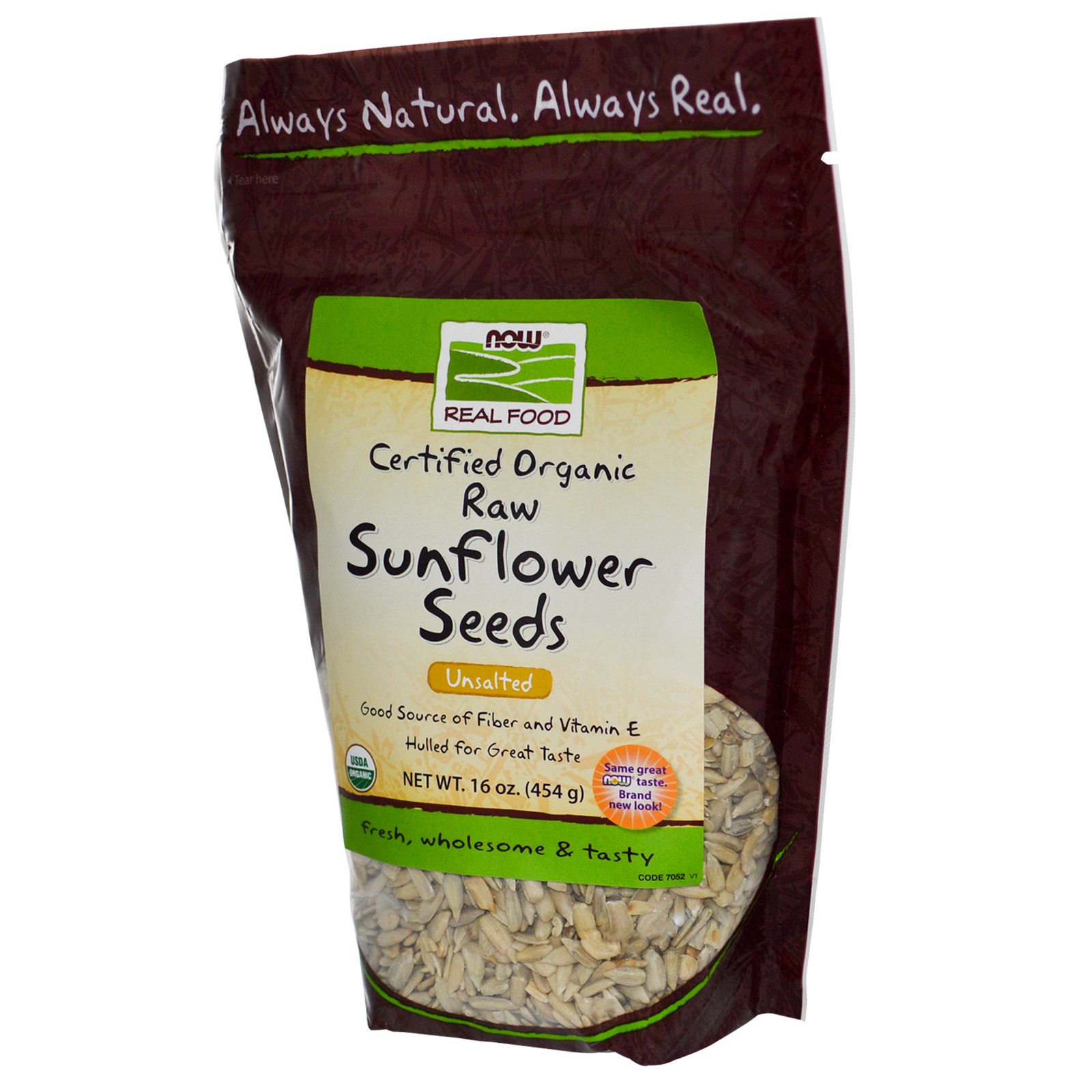 Sunflower Seeds, Certified Organic, Raw, Unsalted - 16 oz.