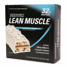 Detour Lean Muscle Whey Protein Bar Cookies N&#039; Cream