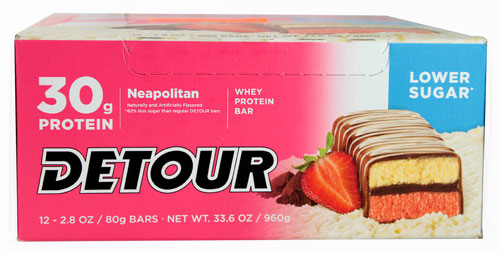 Detour Lower Sugar Whey Protein Bar Neapolitan